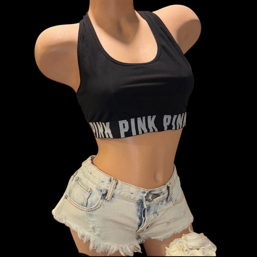 PINK Victoria's Secret Black Athletic Sports Bra - Picture 9 of 11